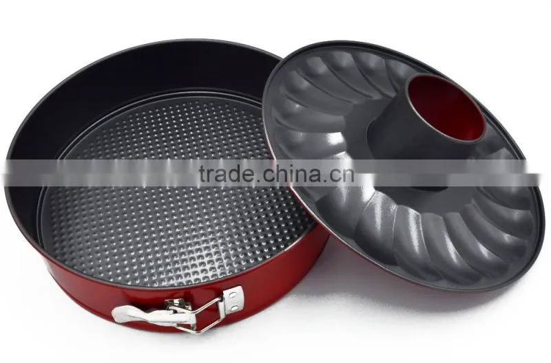 Carbon Steel Springform Cake Pans with Two Bottoms