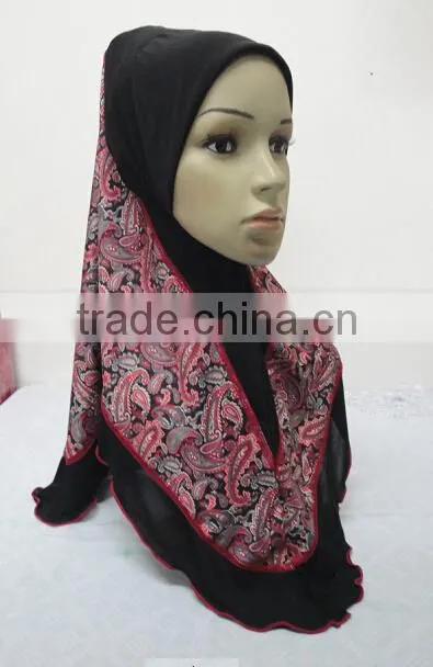H285 new style one piece hijab with prints