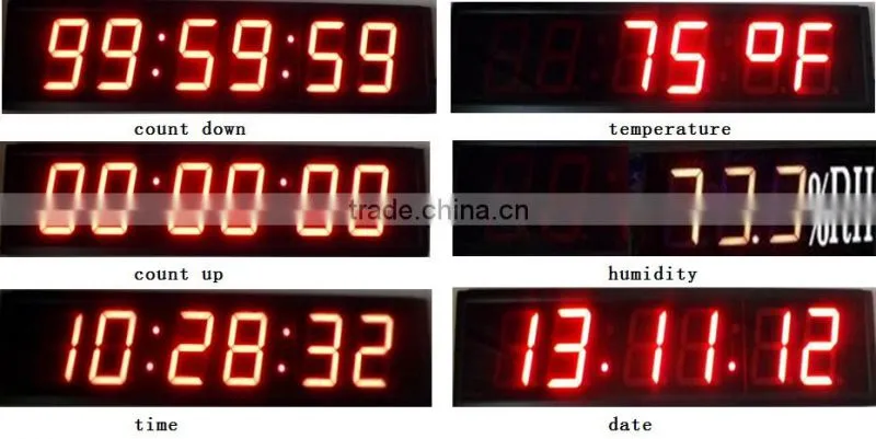 High brightness 5" led calendar clock,timer clock, digital clock