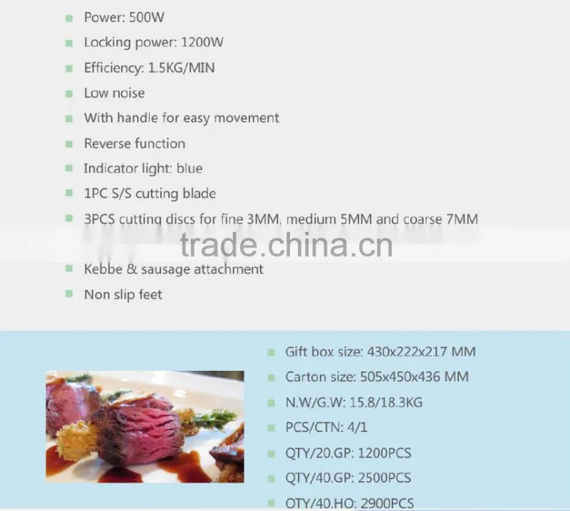 Industrial & Commercial meat grinder machine