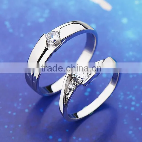 china factory wholesale a little cz diamond heavy plain ring 925 sterling silver jewelry