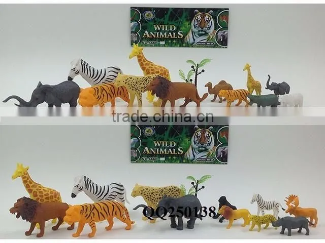 12pcs animal set toy,plastic funny animals toy set