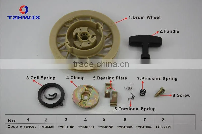 GX240 GX270 173F Recoil starter assy For Small Gasoline Generator Spare Parts