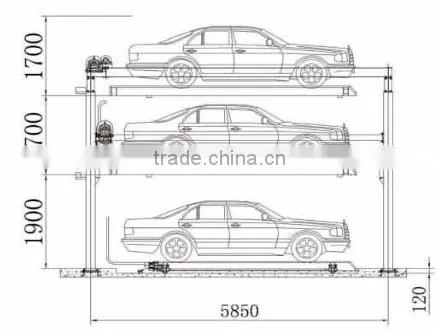 Three Layers Lift-lding Parking System