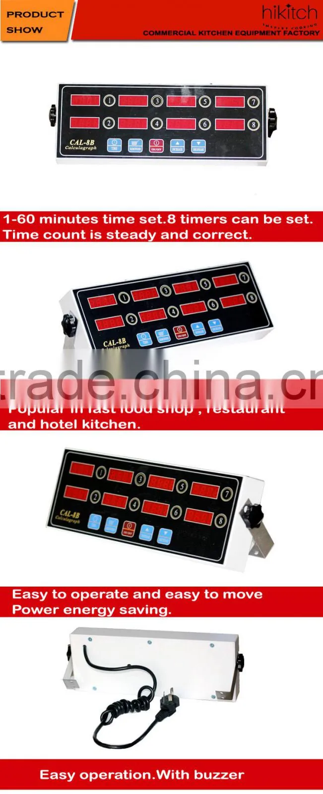 Acrylic body 8 gate kitchen digital timer