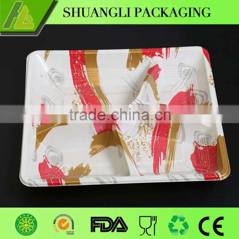 plastic disposable food container with 4 compartments