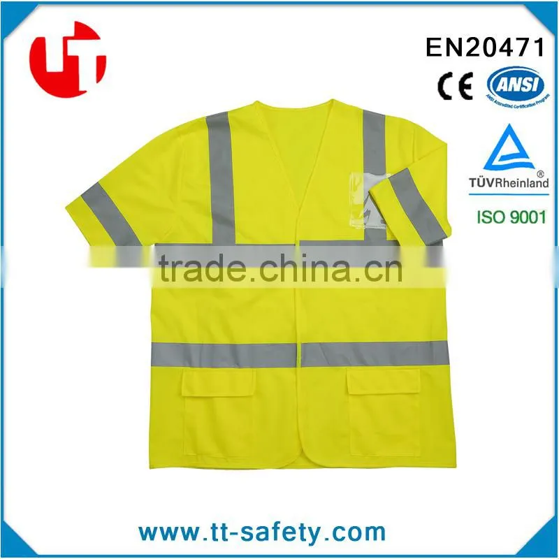 CE ANSI hi-vis reflective highway security long sleeve reflective vest