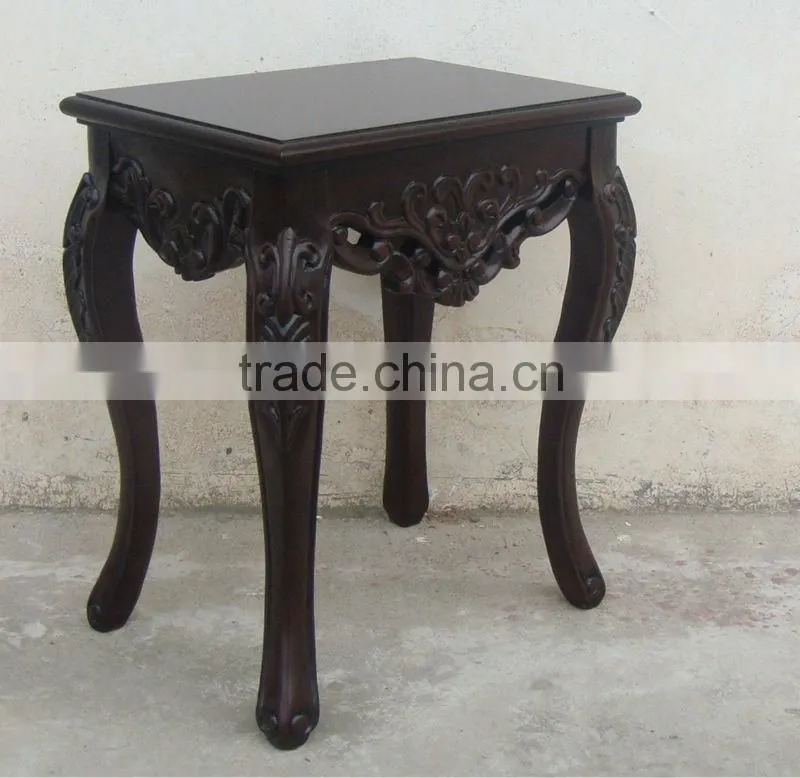 Stocklots furniture Solid wood hand curved side table in cherry finished