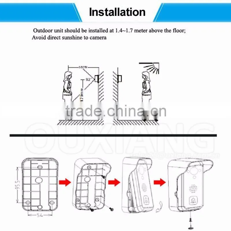 High quality Mobile Phone Remote Monitoring Intelligent Doorbell 720P App IOS, Android, doorbell intercom wifi
