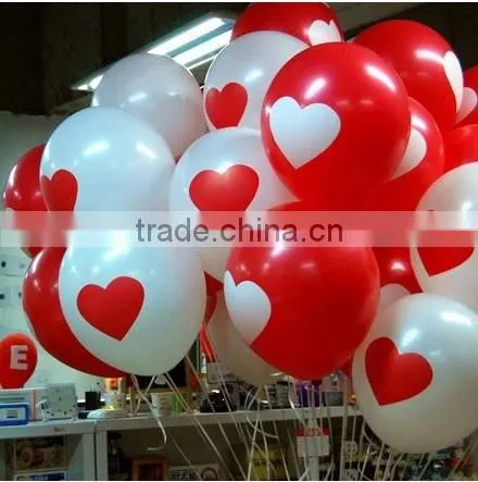 Wholesale 2014 new good quality Colourful wedding lighted Party decoration Balloons 12inch 3.2g heart printed latex balloon