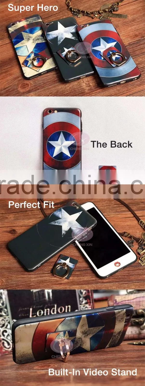 personalized custom Printing cartoon Superman Batman Captain America clown pattern TPU mobile phone case cover for iphone 6/6s