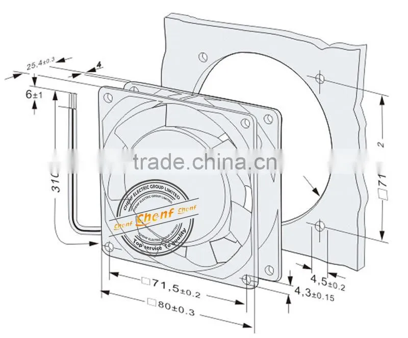 High Quality Motor Electrical 230V AC Sleeve Axial Fan
