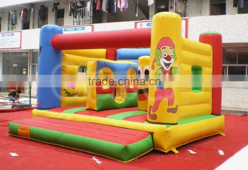 Commercial grade inflatable clown bouncer combo for sale, inflatable jumping bouncer house