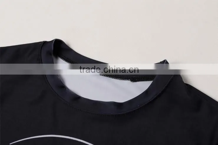 2016 digital printing compression running shirt breathable quick dry polyester spandex 3d t shirt