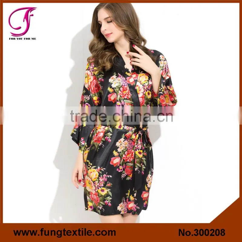 FUNG 3002 New Flower Satin Robe for Wedding