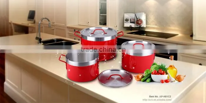Aluminum red coating cooking sets