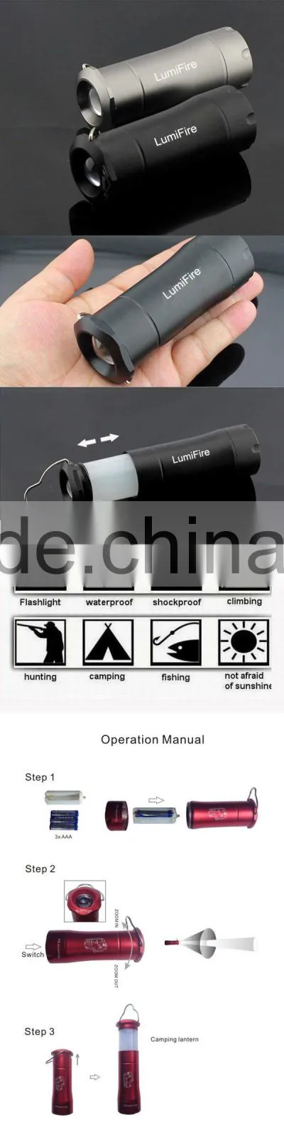 S280 3AAA Dry Battery Source Camping light small led camping lantern