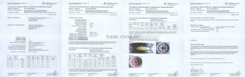 TUV Certificate 4x100 13" wheels