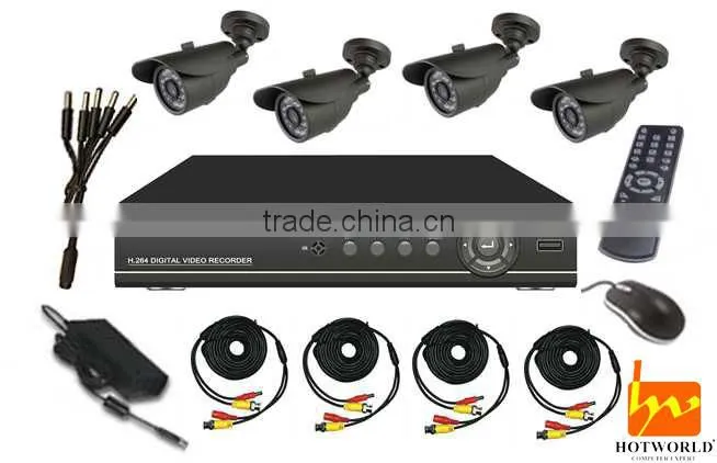 h.264 standalone network dvr with 4ch CCTV camera kit h.264 network dvr