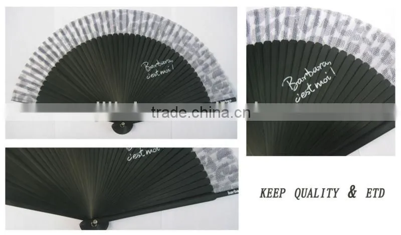 New style Promotion cloth bamboo fan