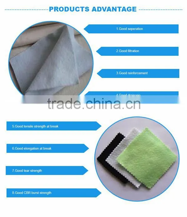 100% polyester nonwoven geotextile for construction