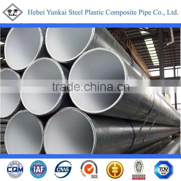 inner Pe lining and outer galvanized carbon steel hot water pipe