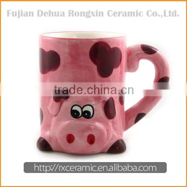 Cartoon animal hand-painted 3D ceramic ceramic mug custom shape