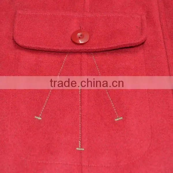 high quality ladies woollen coat with hood