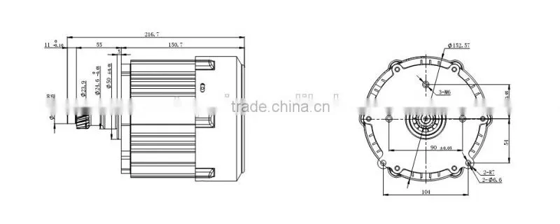 Electric vehicle / tricycle / car spare part BLDC motor