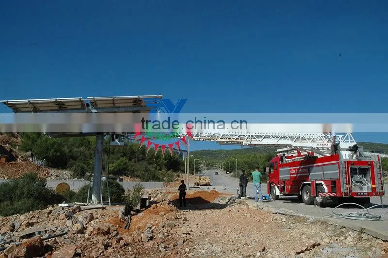 Solar 2 axis tracker with concrete foundation