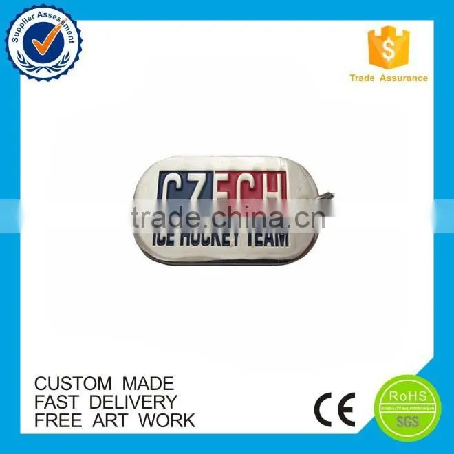 Double side logo soft enamel tag custom metal military dog tag