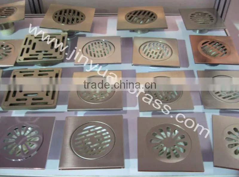 Brass floor drain with ABS inner grating
