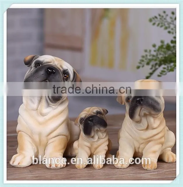 resin shar pei dog statue with cute dog design