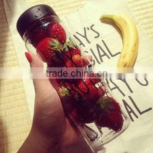 500ml Plastic Sports Drinking Water My Bottles Lemon Juice Readily Cup Drinking Water new popular clear fruits water bottles