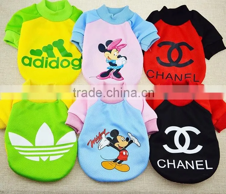Custom summer pet clothing for dog and cat printed pet shirt display pet products