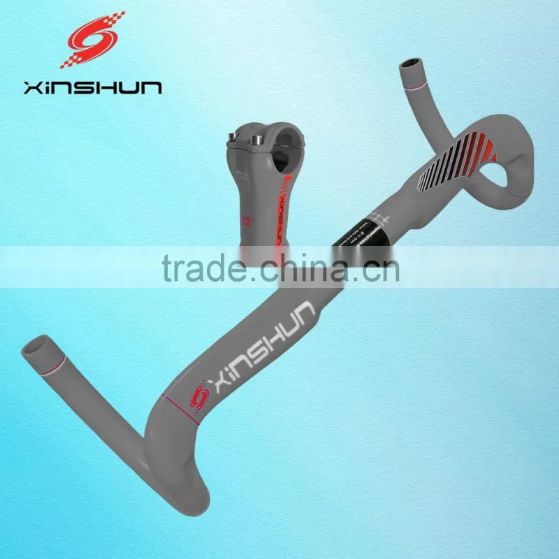 2016 xinshun mountain bikes carbon handlebar mtb road bike accessories bicycle parts grips with stem BH2209