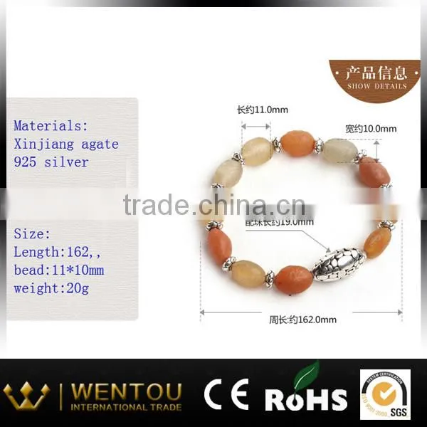 Precious jewelry made with natural seeds xinjiang agate cultured stone