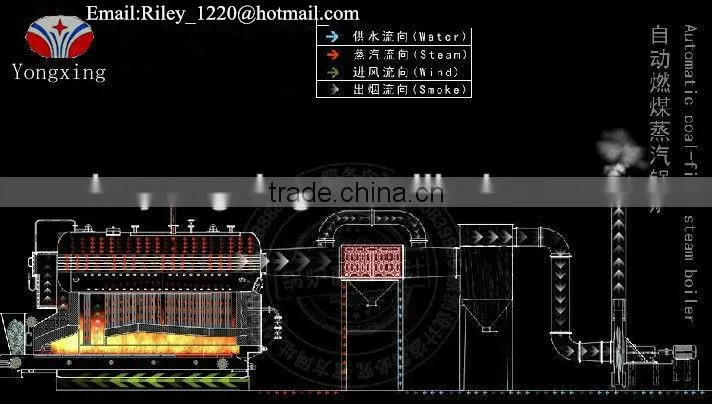 DZL series chain grate coal/wood boiler for sale
