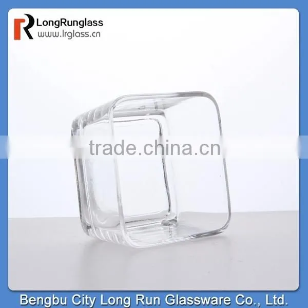 LongRun wedding decoration 300g crystal glass candle holder with square bottom