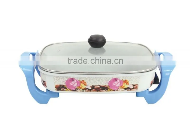 Non-stick die-cast aluminium ceremic square electric skillet