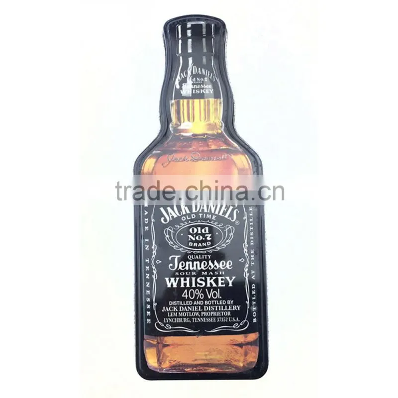 High quality bottle shaped metal irregular wine tin box