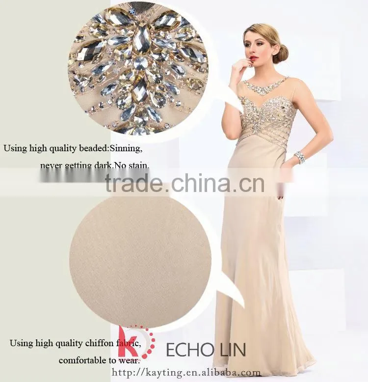 Elegant sleeveless special design style formal evening dress