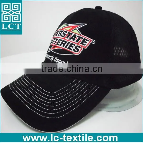 LCTN1855 custom embroidered cotton twill structed black baseball cap