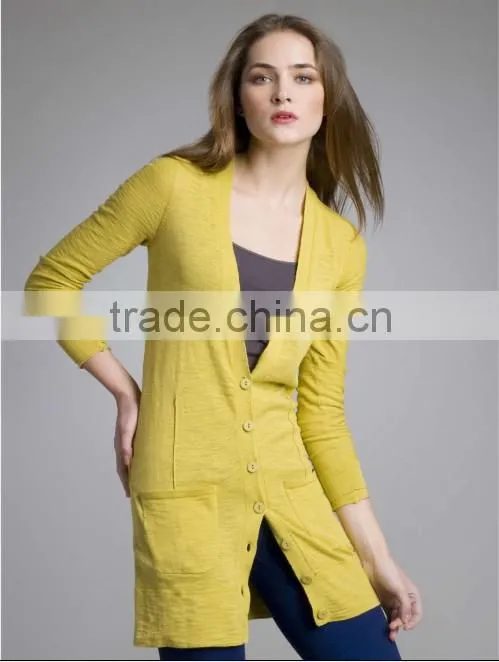 women V neck cashmere cardigan