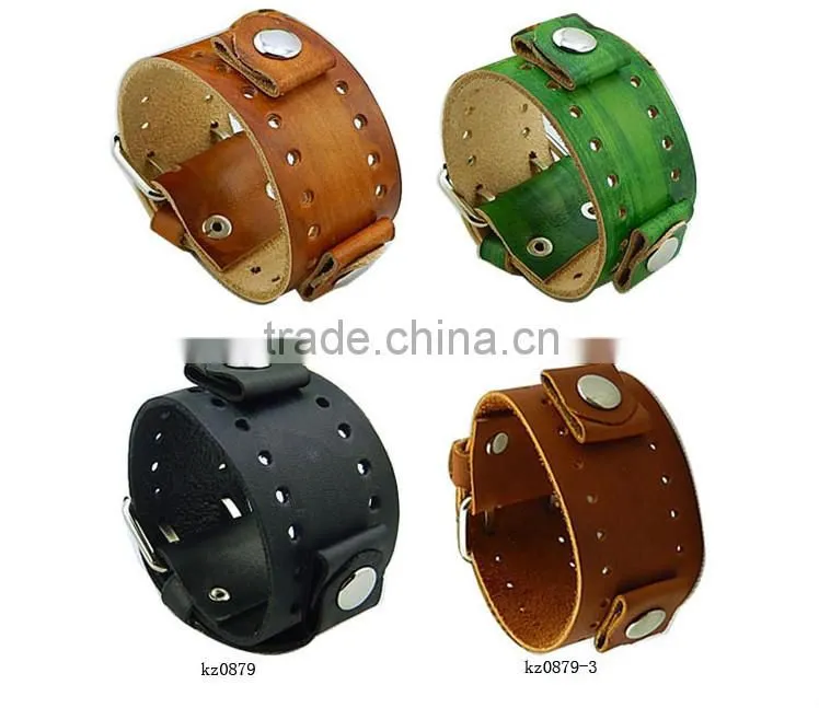 Vintage handmade cheap leather watch bracelet for men