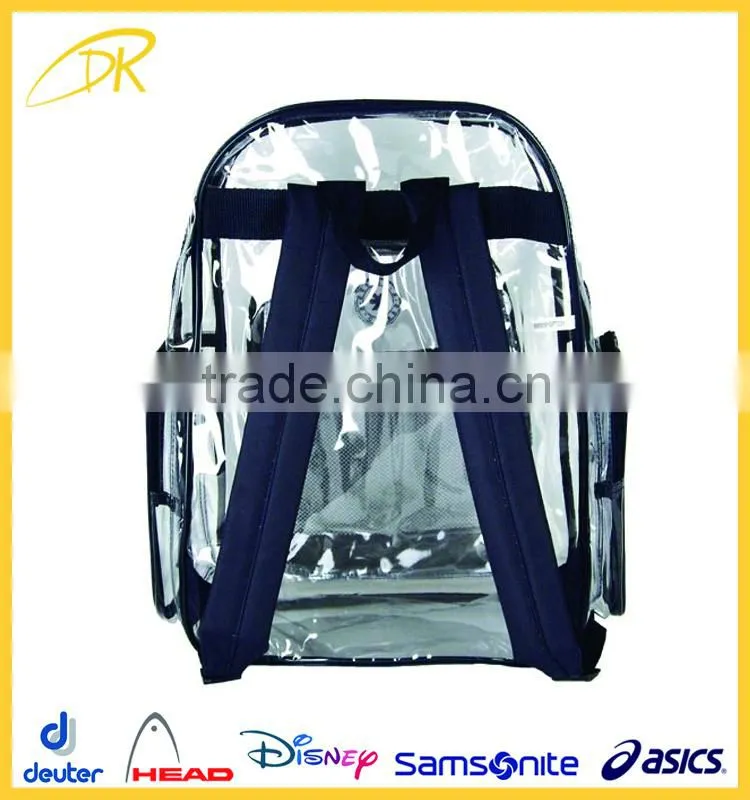 Hot sell Clear Transparent PVC backpack, PVC student Backpack
