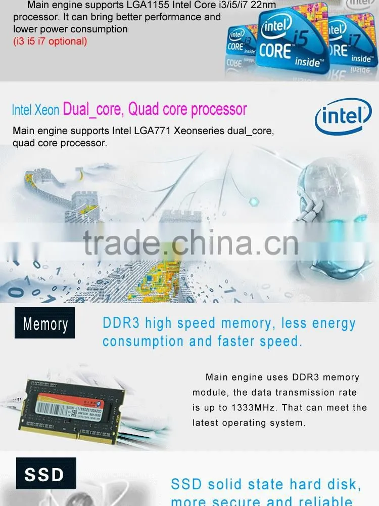 1U280A 6 ethernet ports Firewall Router network Sever with ATX Power supply