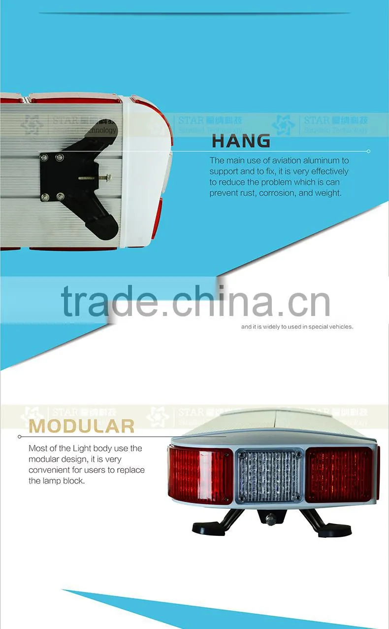China led police emergency vehicle strobe bule bar lights