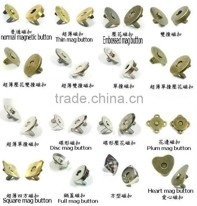 best selling machine made anti-brass classical round hit the nail magnetic button for bags and clothes