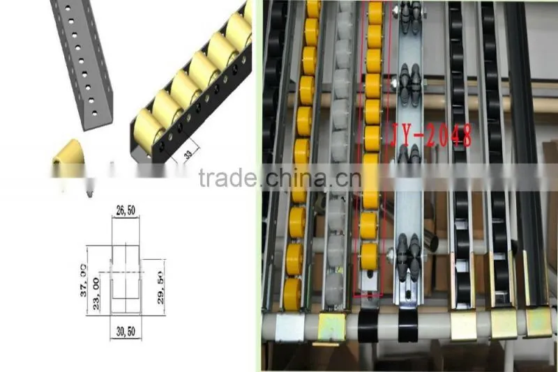 JY-2048|Hardware metal placon roller track with rivets|Industrial sliding track